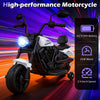6V Kids Electric Motorbike with Detachable Training Wheels and Music-White