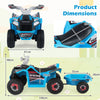 6V Kids Electric Quad with Removable Back Trailer Toddler Ride On ATV-Blue