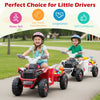 6V Kids Electric Quad with Removable Back Trailer Toddler Ride On ATV-Red