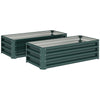 Outsunny Set of Two 110 x 65cm Steel Planter Boxes - Green