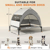 PawHut Portable Elevated Dog Bed with Removable Canopy, Cooling Raised Pet Cot for Small Medium Dogs, 76 x 61 x 60 cm