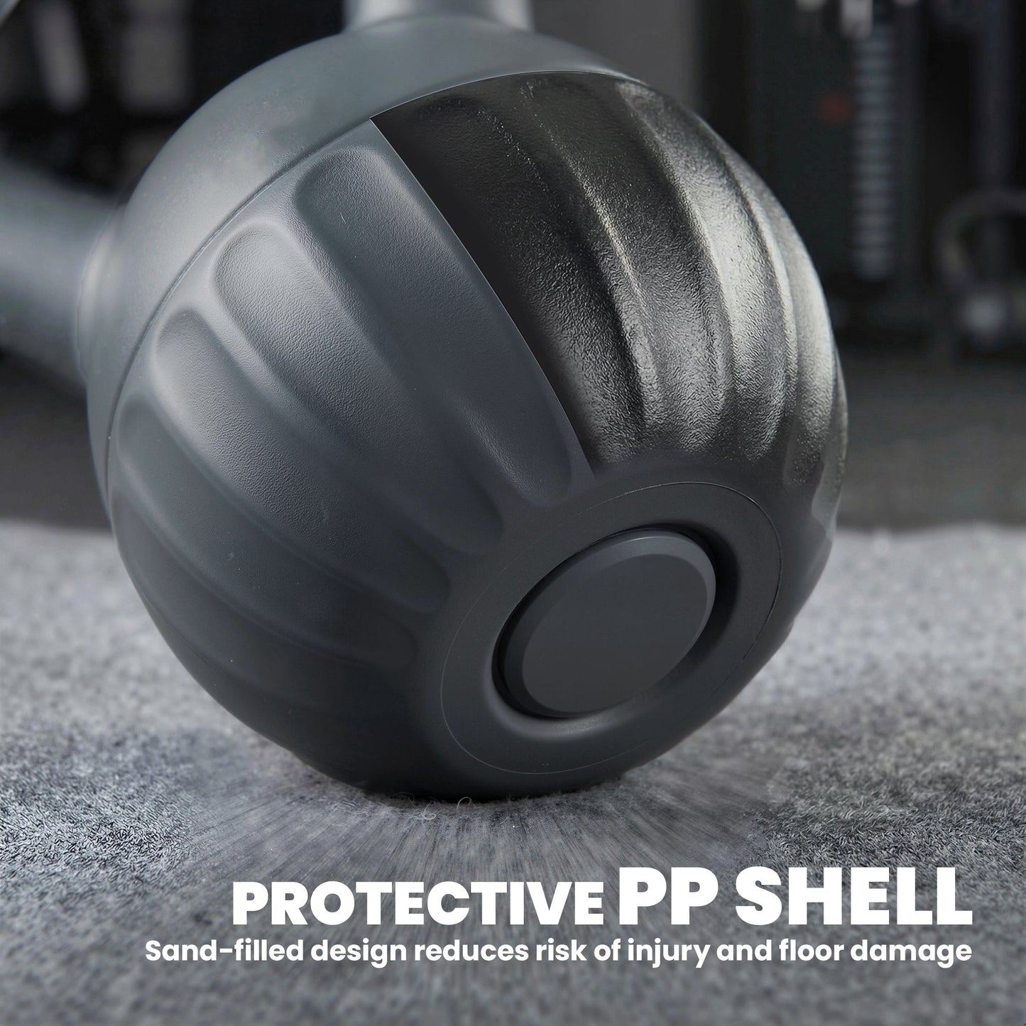 SPORTNOW Kettlebell لتدريب القوة، كيتل بيل بمقبض غير قابل للانزلاق، 10 كجم، رمادي