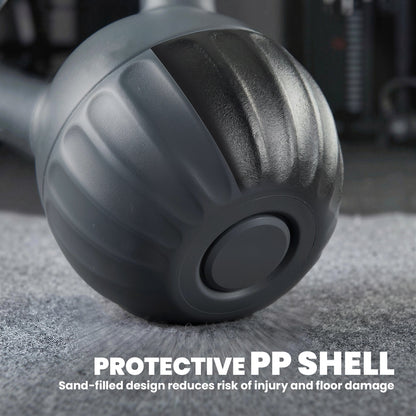 SPORTNOW Kettlebell لتدريب القوة، كيتل بيل بمقبض غير قابل للانزلاق، 10 كجم، رمادي