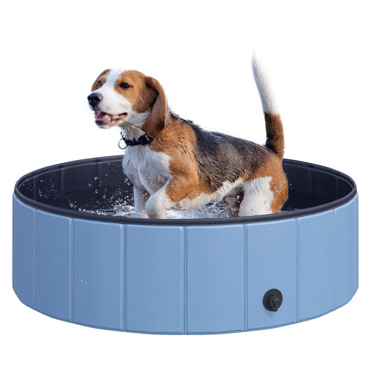 PawHut Foldable Dog Pool for Puppies and Ducks in Blue