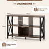6-Cube Storage Organizer 120CM Wide Bookshelf with Open Compartments-Rustic Brown