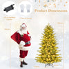 Artificial Christmas Tree Pre-lit Hinged Xmas Tree with  LED Lights Seasonal Decoration Tree-6FT