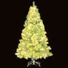 6 FT Artificial Xmas Tree with 688 Branch Tips and 250 Warm White LED Lights-Green
