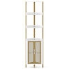 6-Tier Corner Shelf 170CM Tall Corner Bookshelf with Cabinet-White