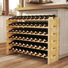 6 Tiers 60 Bottles Wine Rack with Tool-Free Assembly-Natural