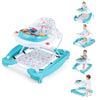6 in 1 Adjustable Baby Walker Folding Baby Activity Center with Music Lights-Green