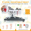 6 in 1 Adjustable Baby Walker Folding Baby Activity Center with Music Lights-Grey