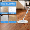 6 Packs Reusable Round/Rectangular Mop Pads Compatible with Sweeper Mops (Not Included)-Size 1