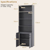 6-tier Modern Style Bookcase with Adjustable Shelves-Grey