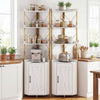 6-Tier Corner Storage Shelf with Door and Raised Edge Protection-White