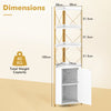 6-Tier Corner Storage Shelf with Door and Raised Edge Protection-White