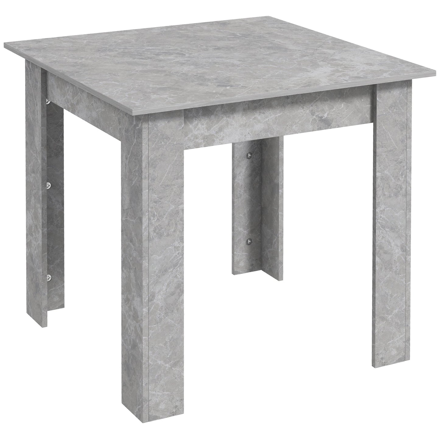 HOMCOM Square Dining Table, Modern Small Dining Table with Faux Cement Effect, Space Saving, Non-slip Foot Pads, Cement Grey