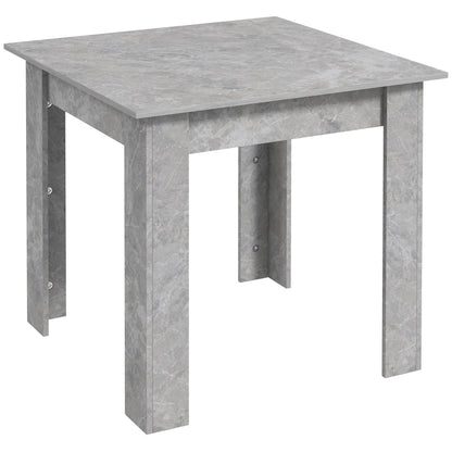HOMCOM Square Dining Table, Modern Small Dining Table with Faux Cement Effect, Space Saving, Non-slip Foot Pads, Cement Grey