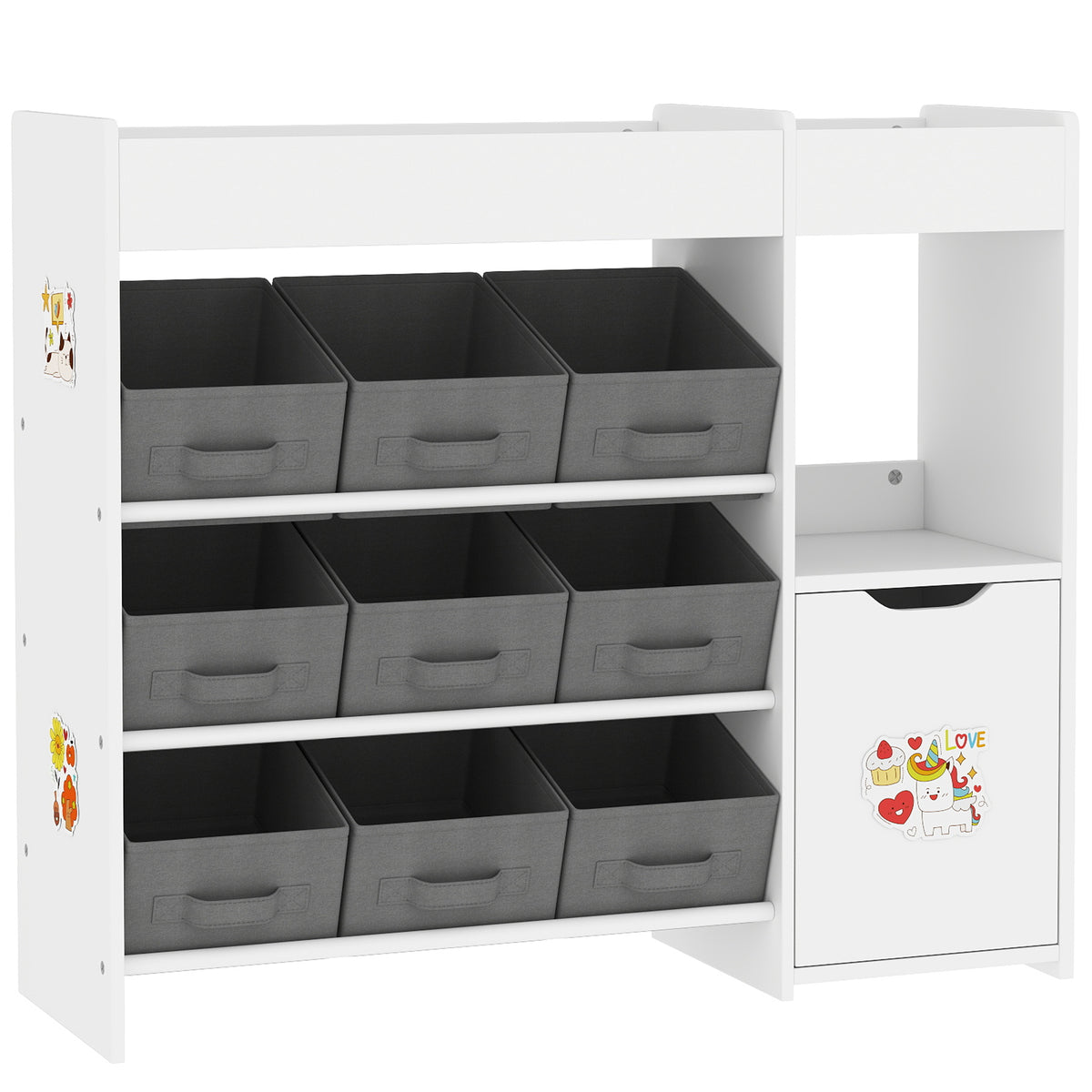 AIYAPLAY Kids Toy Storage in White