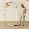 HOMCOM Floor Lamp for Living Room, Modern Standing Lamp with Shade & Foot Switch for Bedroom, Office, Black
