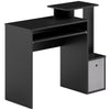 HOMCOM Computer Desk with Sliding Keyboard Tray Storage Drawer Shelf Home Office Workstation Black
