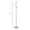 HOMCOM 3-Light Tree Floor Lamps for Living Room, Modern Standing Lamp for Bedroom with Globe Lampshade, Steel Base, Bulb not Included, Gold Tone