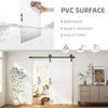 HOMCOM 213.4cm Sliding Barn Door Kit, Sliding Door with Track, Hardware, Upgraded Rollers and Floor Guide, Handle, White