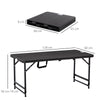 Outsunny Foldable Patio Dining Table for 4, Height Adjustable Outdoor Table for Garden, Lawn, Dark Grey