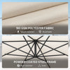Outsunny 3 m Overhanging Cantilever Parasol, with Cross Base - Cream White