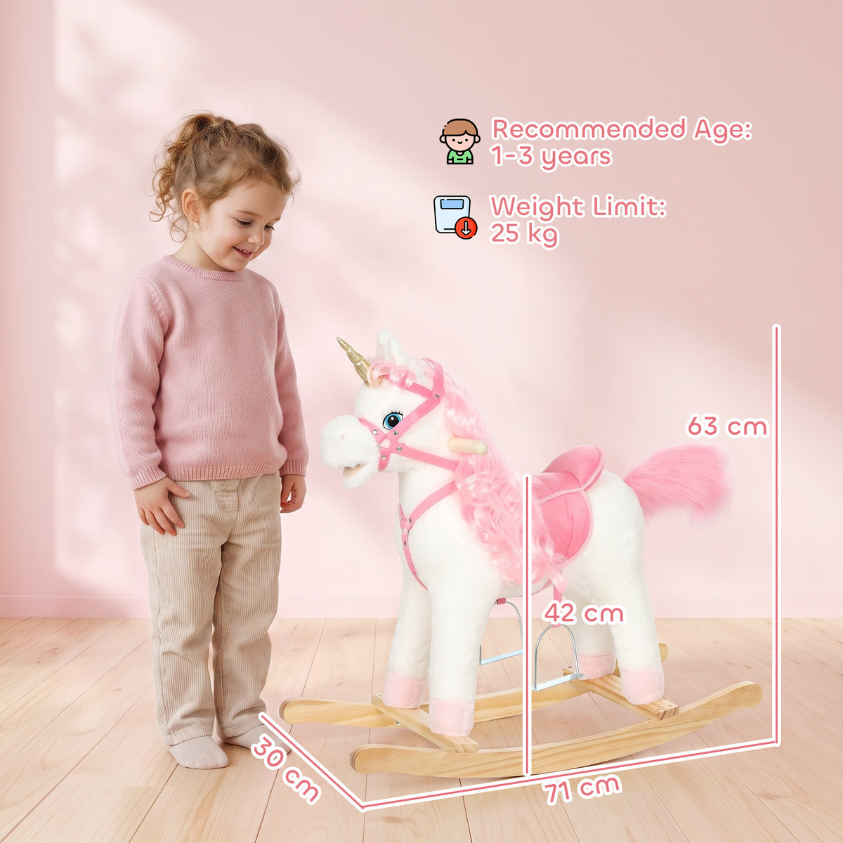 AIYAPLAY Rocking Horse in White