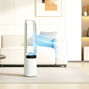 HOMCOM Bladeless Tower Fan, 36dB Standing Cooling Fan with 45° Oscillating, LED Lights, 3 Speeds, 12H Timer, Remote Control