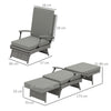 Outsunny 80Â° Reclining Rattan Lounger - Grey