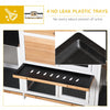 PawHut 2-Tier Large Rabbit Hutch Outdoor with Double Side Run Boxes, No-leak Plastic Tray, Ramp, 230 x 53 x 93.5cm, White