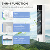 HOMCOM Portable Air Cooler, 3L Tank Evaporative Ice Cooling Tower Fan with 3 Modes, 3 Speeds, Remote, Timer, 60Â° Oscillating, Portable Swamp Cooler for Home Bedroom, White