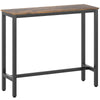 HOMCOM Rectangular Bar Table, Wood Effect Pub Coffee Table for Small Space, Breakfast Dining, Kitchen, Industrial, Rustic Brown
