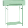 Outsunny 2 Tier Plant Stand, Metal Plant Rack Shelf with Drain Holes, Floor-standing Flower Pot Stand for Indoor Outdoor Garden Patio Balcony Living Room, Green