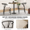 HOMCOM Set of Two Weave Dining Chairs with Y-Shaped Backrest Hemp Seat - Black/Beige