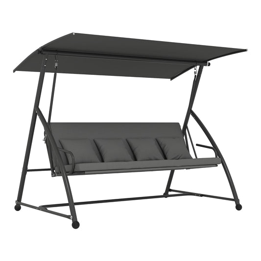 Outsunny Outdoor 2-in-1 Swing Chair in Dark Grey