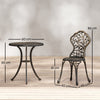 Outsunny 3 Pcs Aluminium Bistro Set Garden Furniture Dining Table Chairs Outdoor Seat Patio Seater Brown