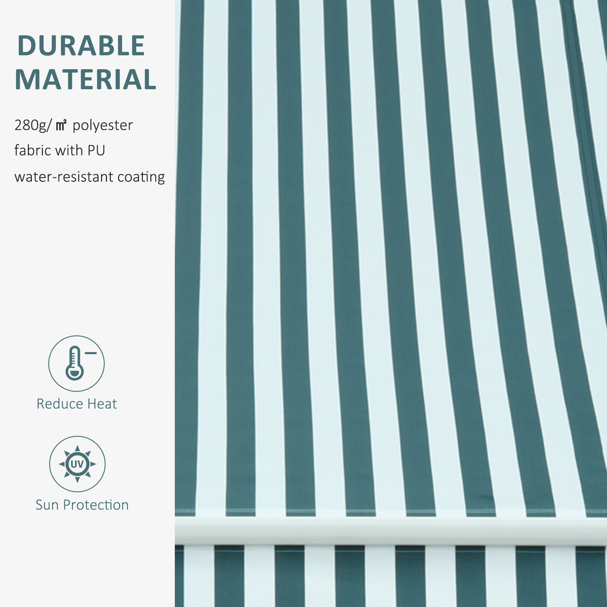 Outsunny Patio Awning in Green and White