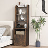 6-Tier Nightstand with Charging Station Bedside Tables Tall Night Stands-Rustic Brown