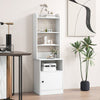 6-Tier Nightstand with Charging Station Bedside Tables Tall Night Stands-White
