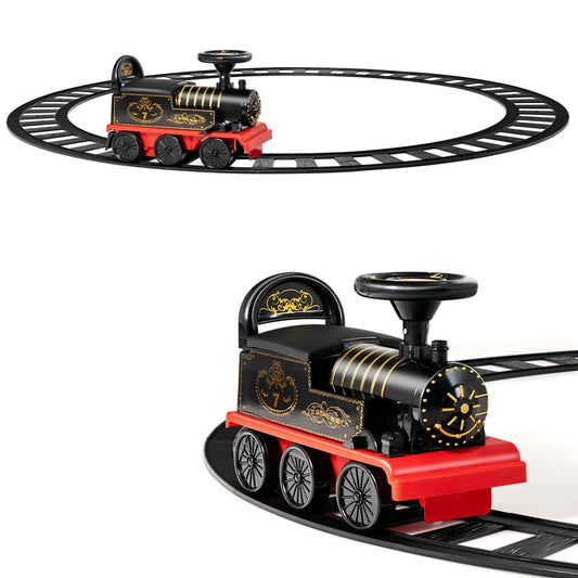 6V Battery Powered Electric Ride On Car shown on a circular black plastic track