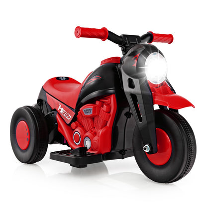 6V Electric Kid Ride on Motorcycle with Bubble Maker in red and black with a bright front light