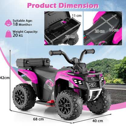 Product dimensions for the pink kids electric quad bike