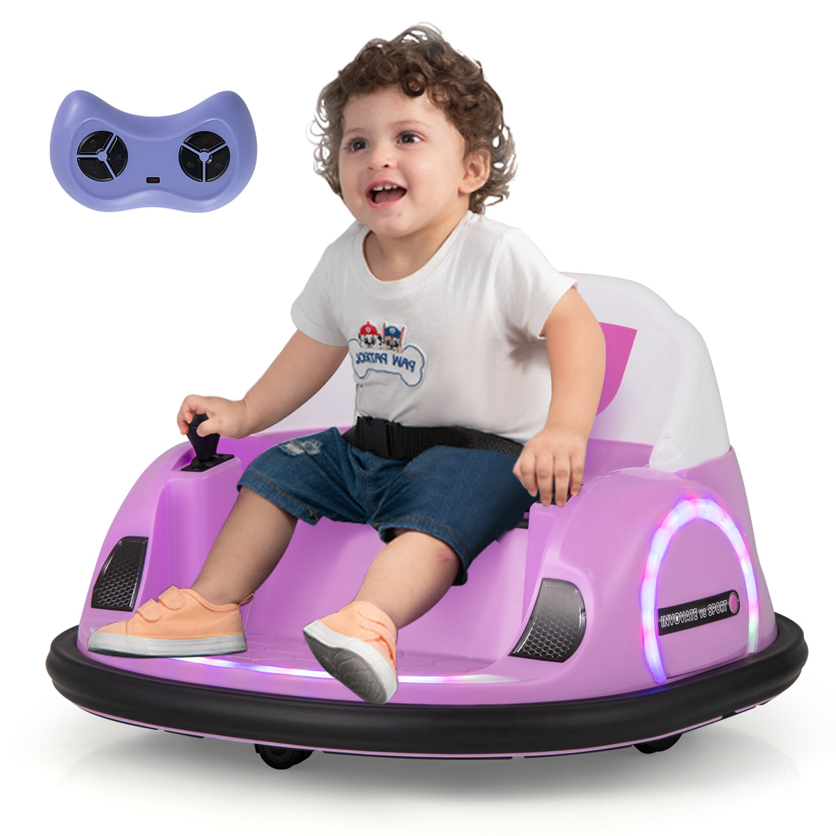 6V Kids Ride on Battery Powered Bumping Car in Pink