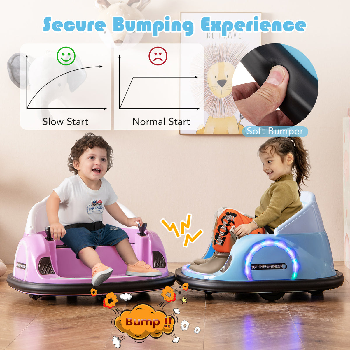 6V Kids Ride on Battery Powered Bumping Car in Navy