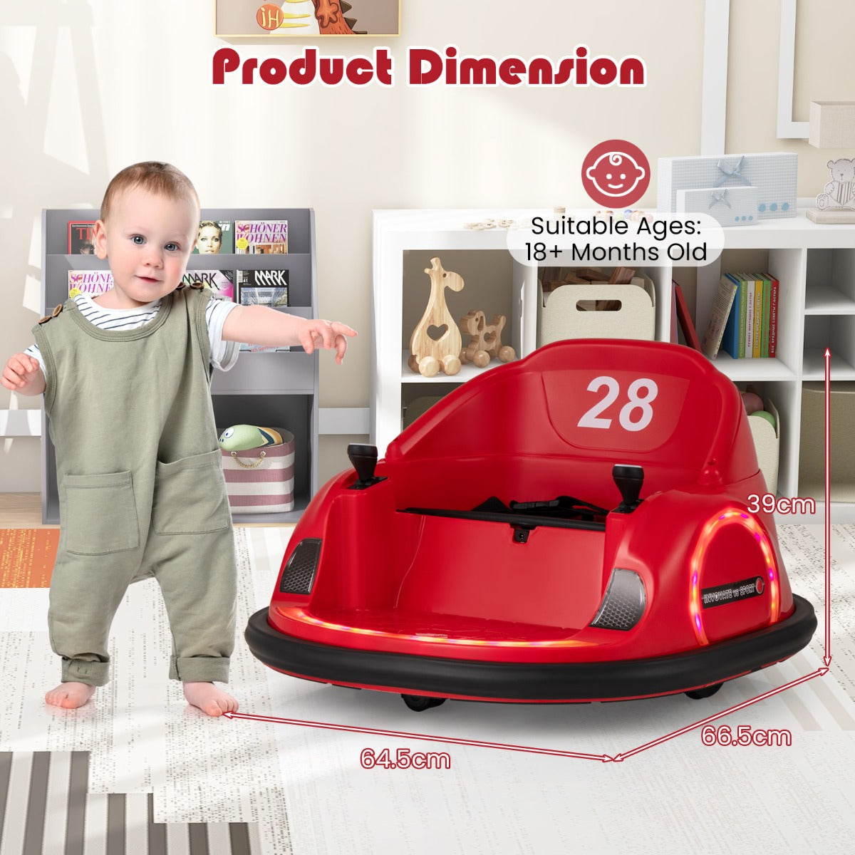 6V Kids Ride on Battery Powered Bumping Car in Red