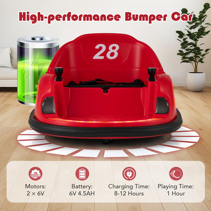 The kids electric car with a battery icon and technical specifications displayed below it