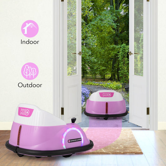 6V Kids Ride on Battery Powered Bumping Car in Pink