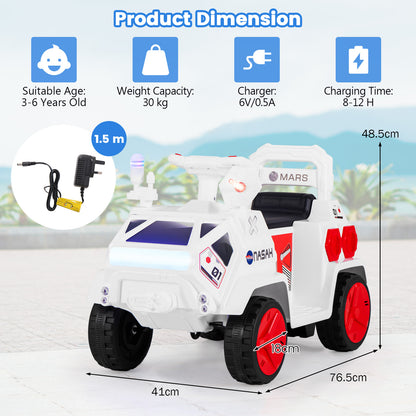 6V Kids Ride-on Car in White and Red
